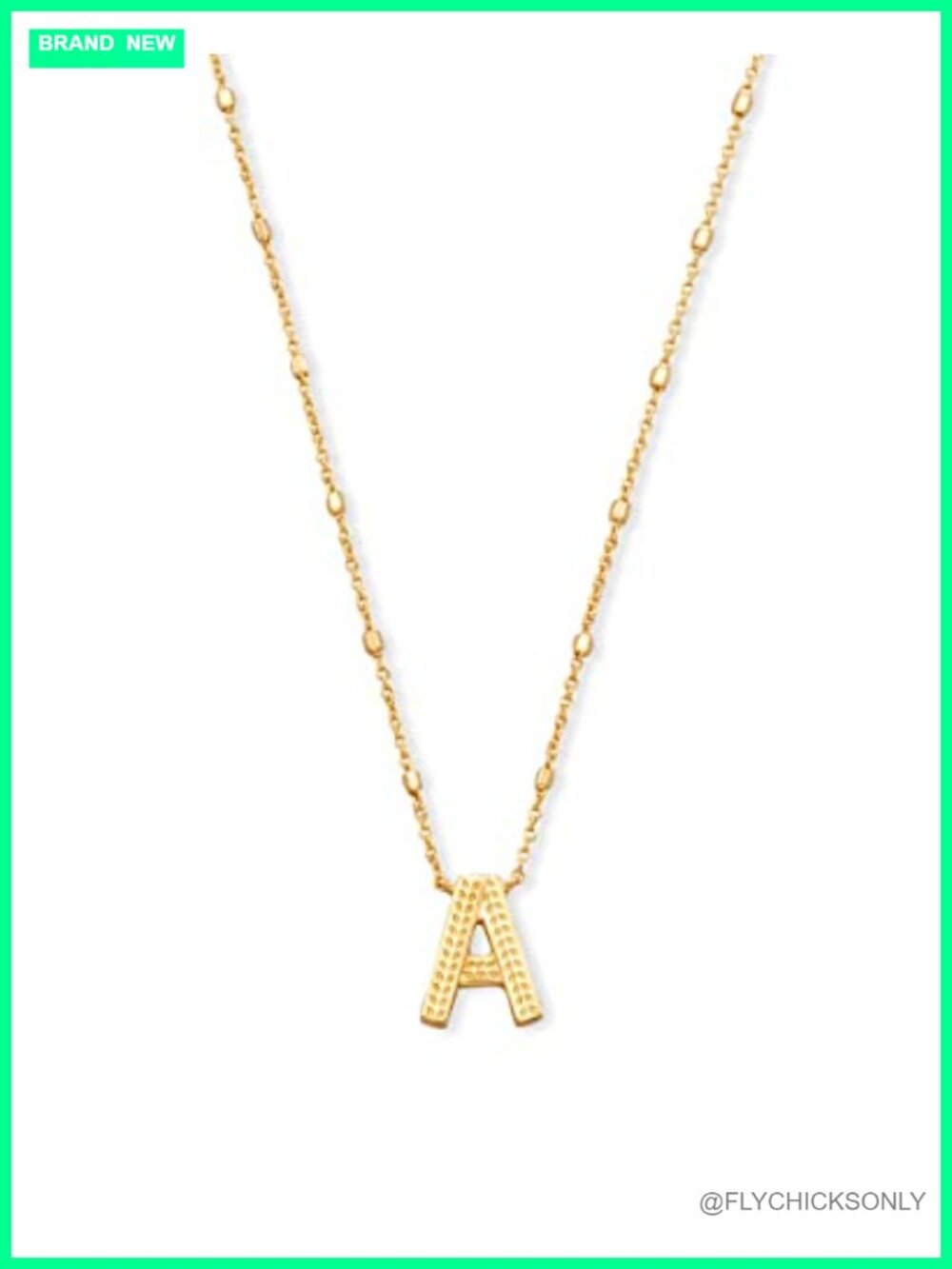14k Gold-Plated Letter A Pendant Necklace 19in Chain Fashion Jewelry